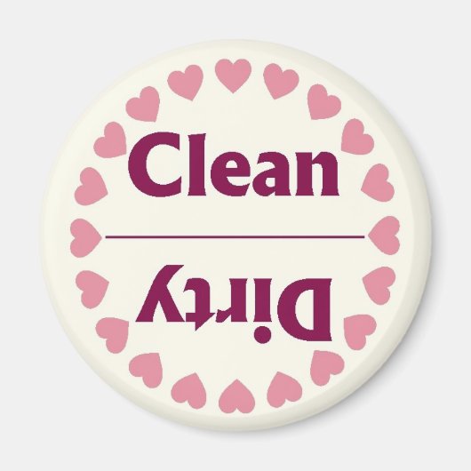 Magnet de lave-vaisselle propre Coeur (Devant)