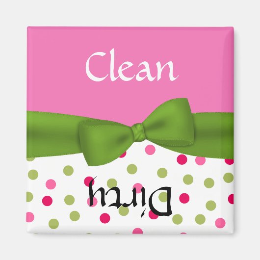 Magnet de lave-vaisselle rose et vert Whimsical (Devant)