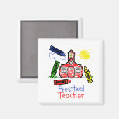 Magnet de l'enseignant préscolaire - École et Cray (Recto/Verso)