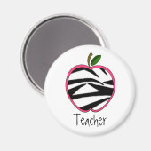 Magnet de l'enseignant - Zebra Print Apple (Recto/Verso)