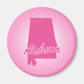 Magnet de l'État rose de l'Alabama (Devant)