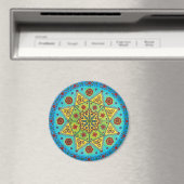 Magnet de l'étoile de fleurs Mandala (In Situ (Lave-vaisselle))