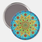 Magnet de l'étoile de fleurs Mandala (Recto/Verso)