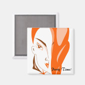 Magnet de l'heure de la fête (Recto/Verso)