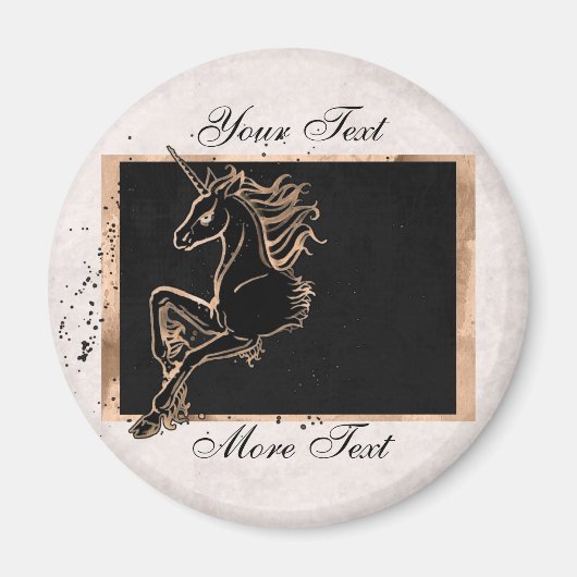 Magnet de licorne noire (Devant)
