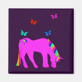 Magnet de licorne violette et de papillons (Devant)