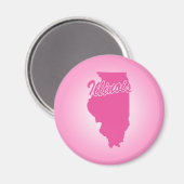 Magnet de l'Illinois rose (Recto/Verso)