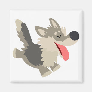 Magnet de loup de caricature adorable