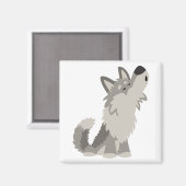 Magnet de loup de dessin mignon Howte (Recto/Verso)