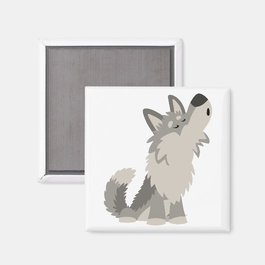 Magnet de loup de dessin mignon Howte (Recto/Verso)