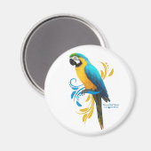 Magnet de macaw bleu et or (Recto/Verso)