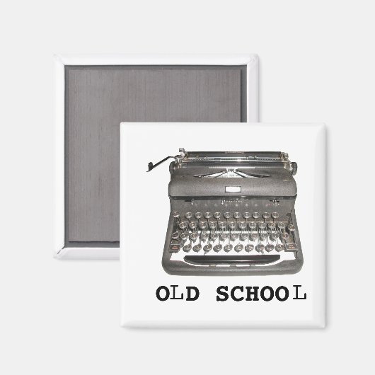 Magnet de machine à écrire manuel "Old School" (Recto/Verso)