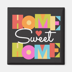 Magnet de maison doux - Lettres en bloc couleur