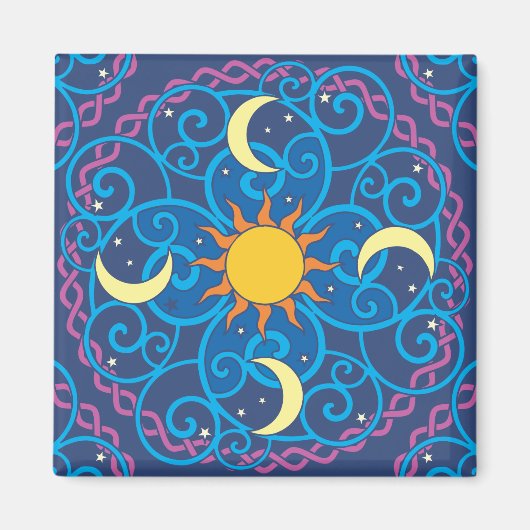 Magnet de mandala céleste (Devant)
