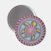 Magnet de mandala de tortue mignonne par Soozie Wr (Recto/Verso)