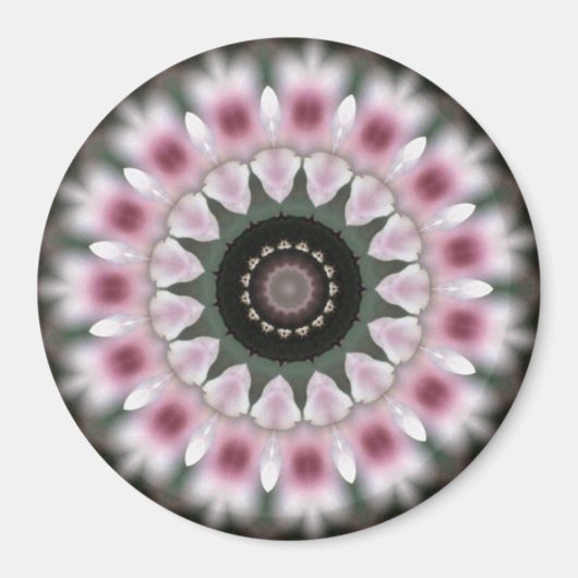 Magnet de mandala doux et rose doux (Devant)
