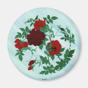 Magnet de Mantis et Roses rouges