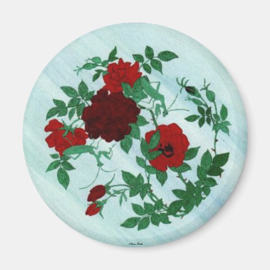 Magnet de Mantis et Roses rouges (Devant)