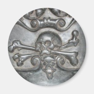 Magnet de marbre noir de crâne et de réfrigérat