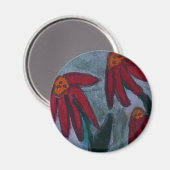 Magnet de marguerites rouges (Recto/Verso)