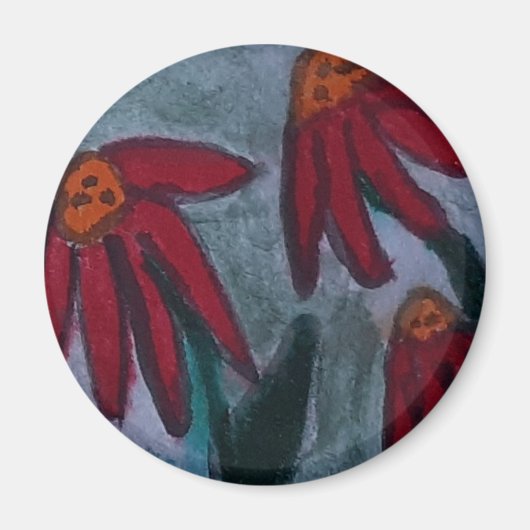 Magnet de marguerites rouges (Devant)