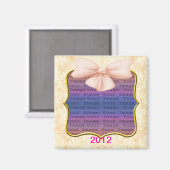 Magnet de mariage à nœud rose (Recto/Verso)