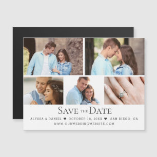 Magnet de mariage avec grille de photos moderne "S