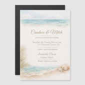 Magnet de mariage de destination thème plage (Devant / Derrière)
