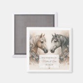 Magnet de mariage personnalisé pour les chevaux ca (Recto/Verso)