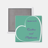 Magnet de Mariage Turquoise/violet Inséparables (Recto/Verso)