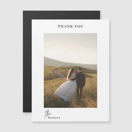 Magnet de Merci de Mariage de script moderne (Devant / Derrière)