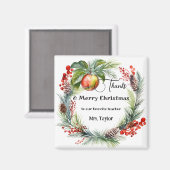 Magnet de Merci de Noël de l'enseignant (Recto/Verso)