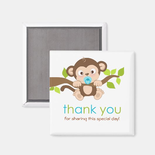 Magnet de Merci petit singe mignon (Recto/Verso)