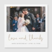 Magnet de Merci photo Mariage Gold Script (Devant)