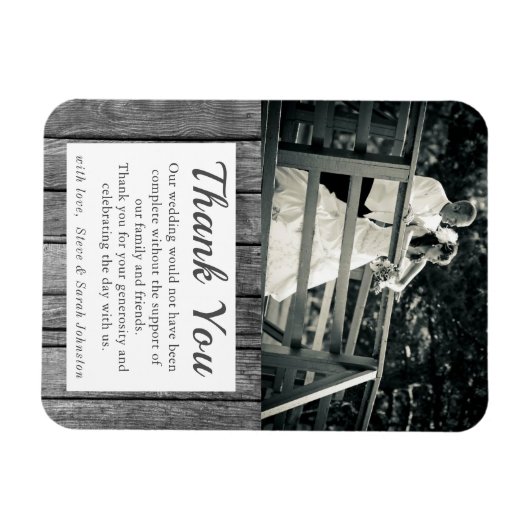 Magnet de Merci photo Mariage rustique (Horizontal)
