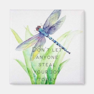 Magnet de message de joie de libellules