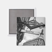 Magnet de métro Sevilla : Madrid (Recto/Verso)