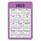 Magnet de mini calendrier pourpre 2023 (Vertical)