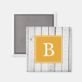 Magnet de monogramme rustique Marigold (Recto/Verso)