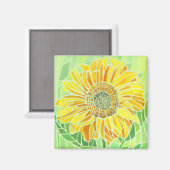 Magnet de mosaïque de tournesol (Recto/Verso)
