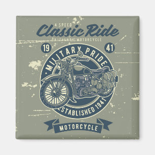 Magnet de motocyclette militaire vintage
