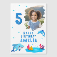 Magnet de naissance avec photo d'animaux marins da