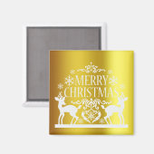 Magnet de Noël blanc Faux Gold (Recto/Verso)