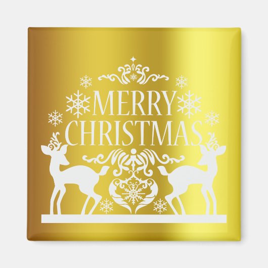 Magnet de Noël blanc Faux Gold (Devant)