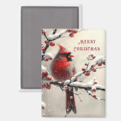 Magnet de Noël Cardinal Rouge (Recto/Verso)