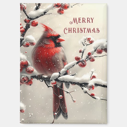 Magnet de Noël Cardinal Rouge (Recto)