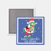 Magnet de Noël Carré TySANTAsaurus Rex 2 (Recto/Verso)