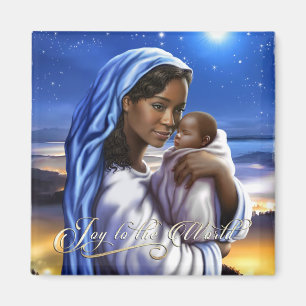 Magnet de Noël de Madonna d'Afro-américain