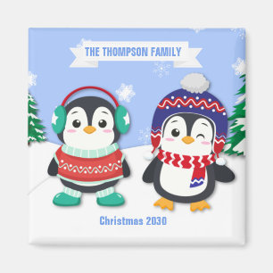Magnet de Noël de pingouin personnalisé mignon