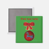 Magnet de Noël du cheval de carrousel (Recto/Verso)